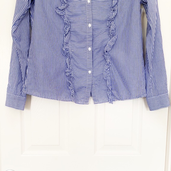 3/$30 Avec Les Filles Striped Ruffle Button Shirt - Picture 4 of 8